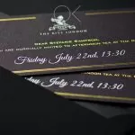 Black and gold invitation with gold foil stamping