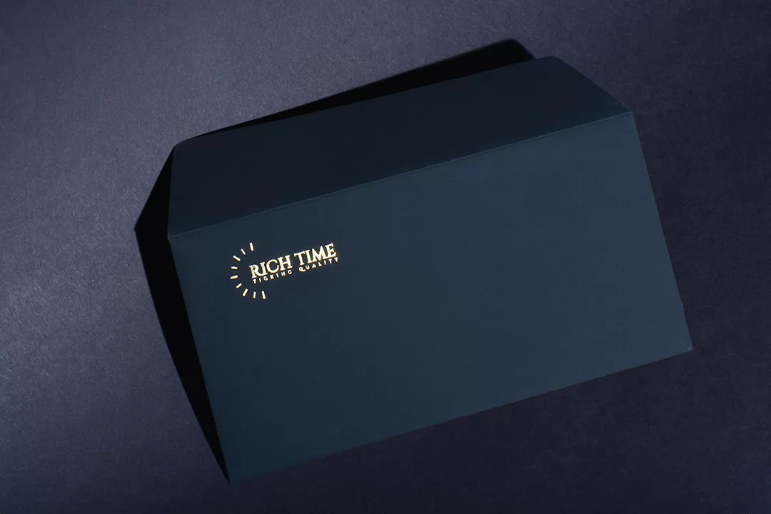 Premium black envelopes with gold foil