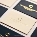 Golden foil embossed business cards